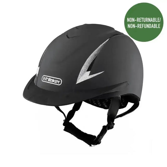 Whitaker NRG Helmet With Sparkles Black / Silver-Adjustable Riding Hats-John Whitaker-X Small (48 - 52Cm)-Horsey Shopping