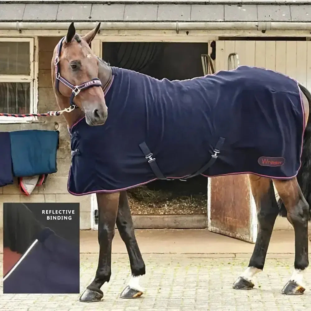 Whitaker Rastrick Fleece Rug Navy/Reflective-Fleece Rugs-John Whitaker-4'9"-Navy/Reflective-Horsey Shopping