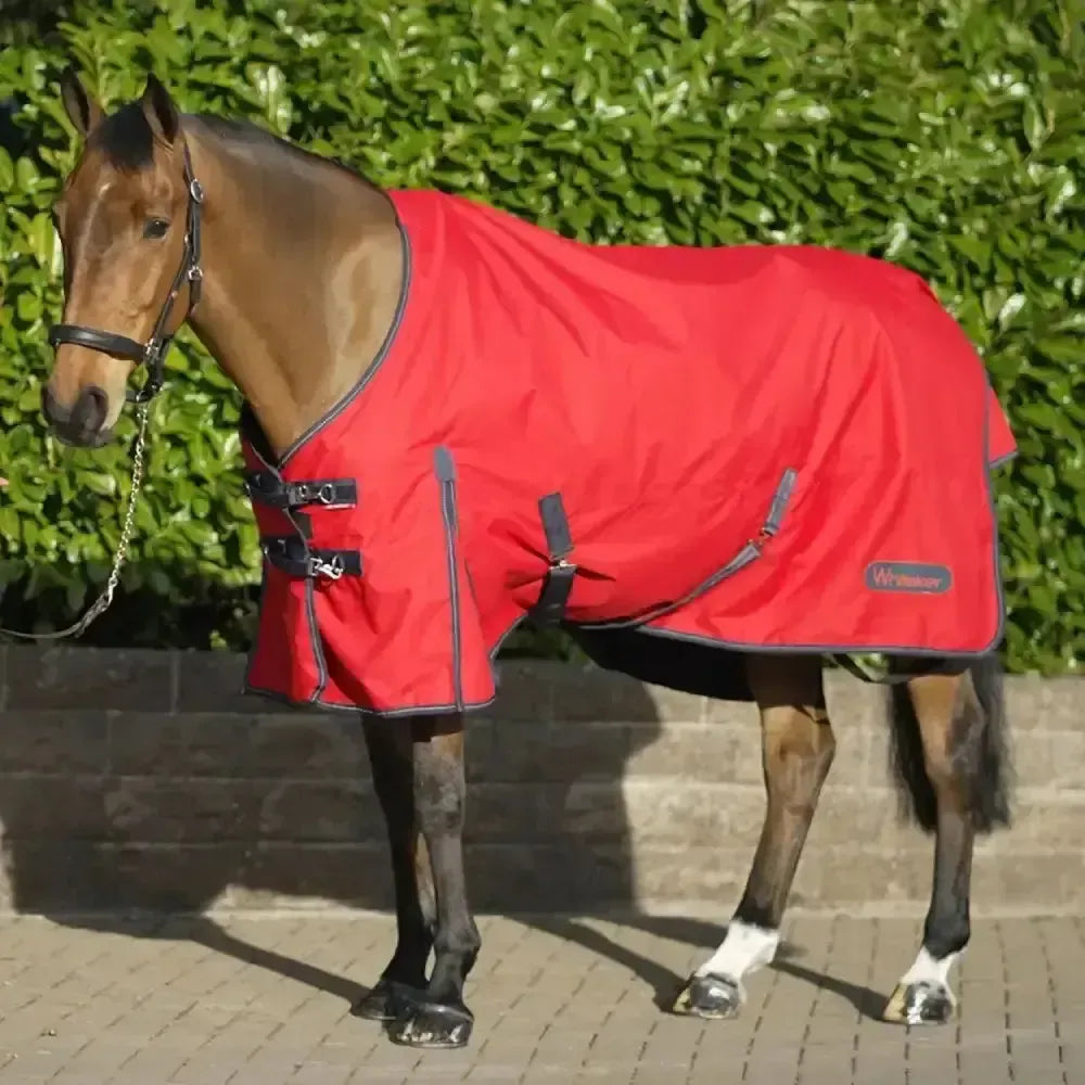 Whitaker Rastrick Turnout Rug 100gm-Turnout Rugs-John Whitaker-4'3"-Red-Horsey Shopping