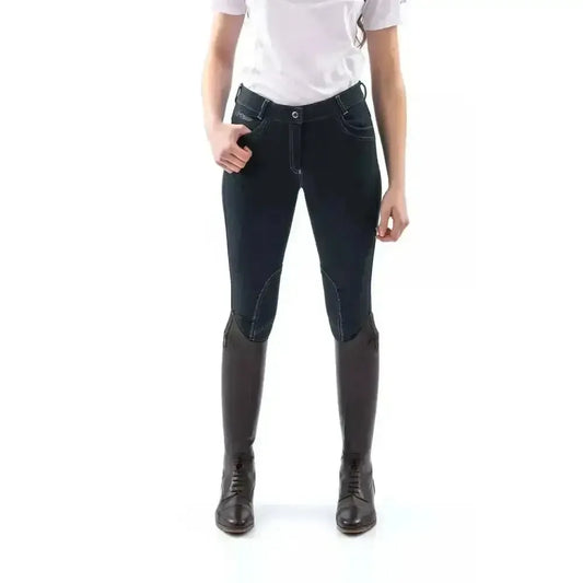 Whitaker Rawdon Denim Knit Breech Ladies-Breeches-John Whitaker-Indigo-24"-Horsey Shopping